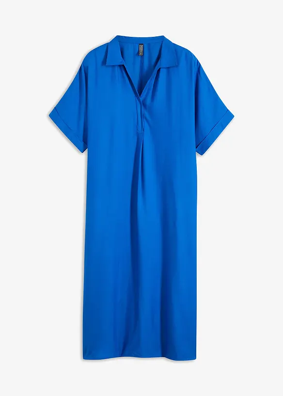 Blusenkleid mit Taschen in blau von vorne - bonprix