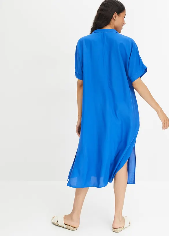 Blusenkleid mit Taschen in blau von hinten (Totalaufnahme) - bonprix