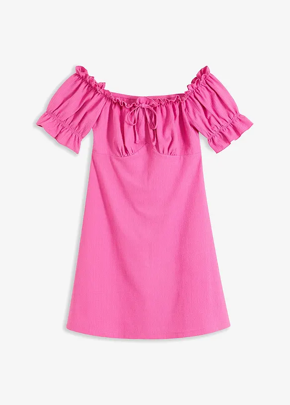 Carmen-Kleid in pink von vorne - bonprix