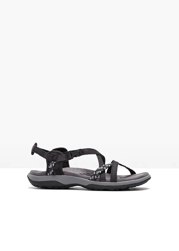 Skechers Trekkingsandalen mit flexibler Sohle in schwarz von vorne - Skechers