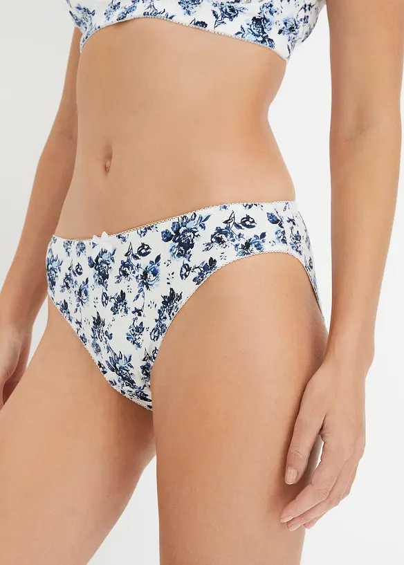 Slip mit Bio-Baumwolle (5er Pack) in weiß von vorne - bonprix
