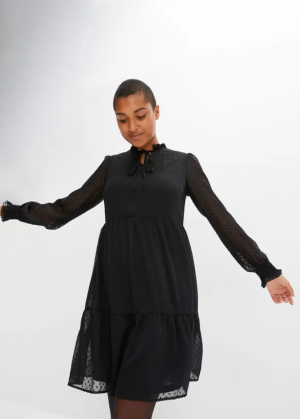 Minikleid in schwarz von vorne (Totalaufnahme) - bonprix