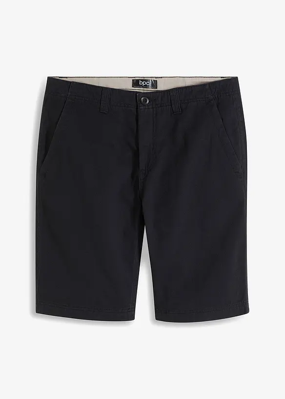 Chino-Bermuda aus reiner Baumwolle in Regular-Fit in schwarz von vorne - bonprix