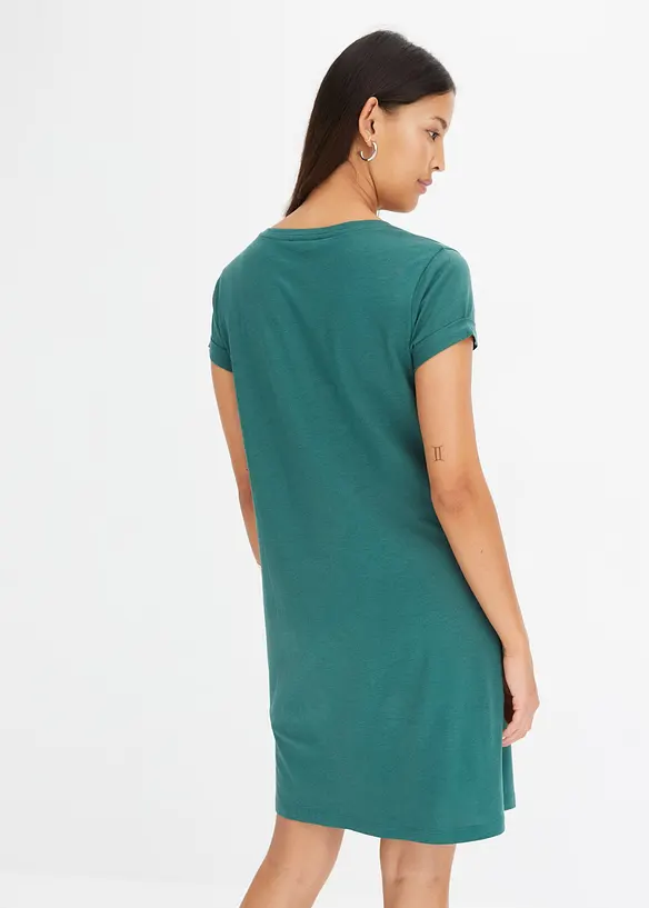 Oversize Shirtkleid in grün von hinten (Totalaufnahme) - bonprix