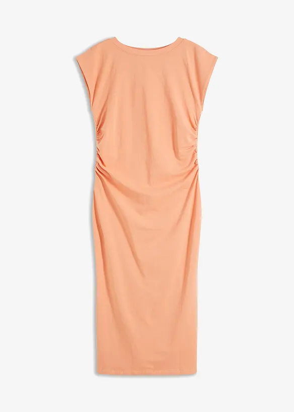 Jerseykleid aus Baumwolle mit Stretch in orange von vorne - BODYFLIRT