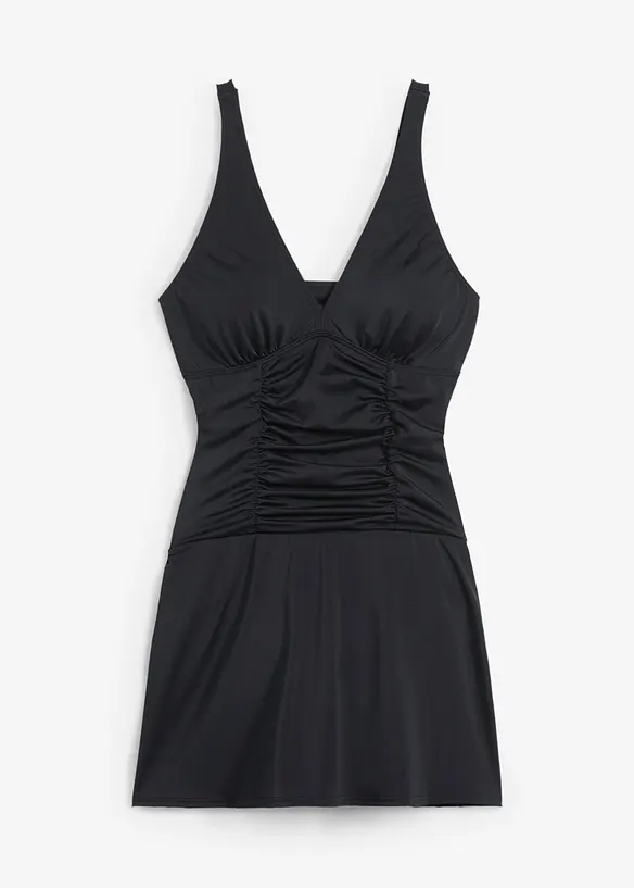 Shape Badekleid leichte Formkraft in schwarz von vorne - RAINBOW