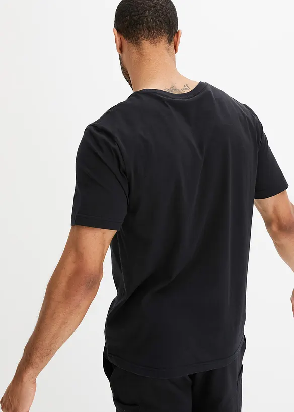 T-Shirt aus reiner Bio-Baumwolle in schwarz von hinten (im Anschnitt) - bonprix