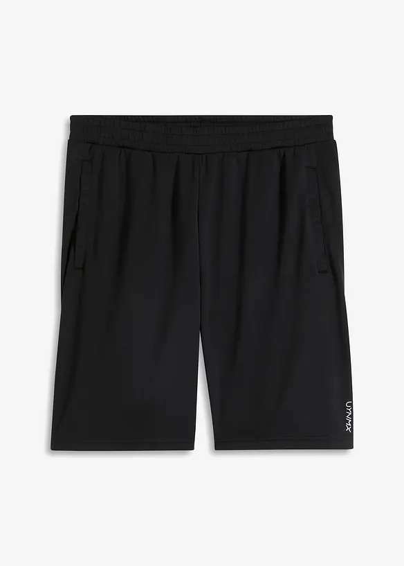 Sport-Shorts, schnelltrocknend in schwarz von vorne - bonprix
