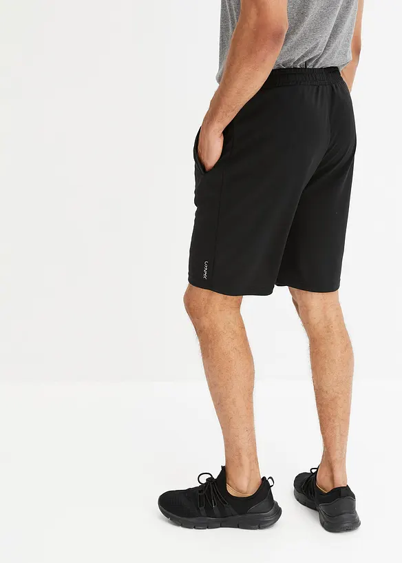 Sport-Shorts, schnelltrocknend in schwarz von hinten - bonprix