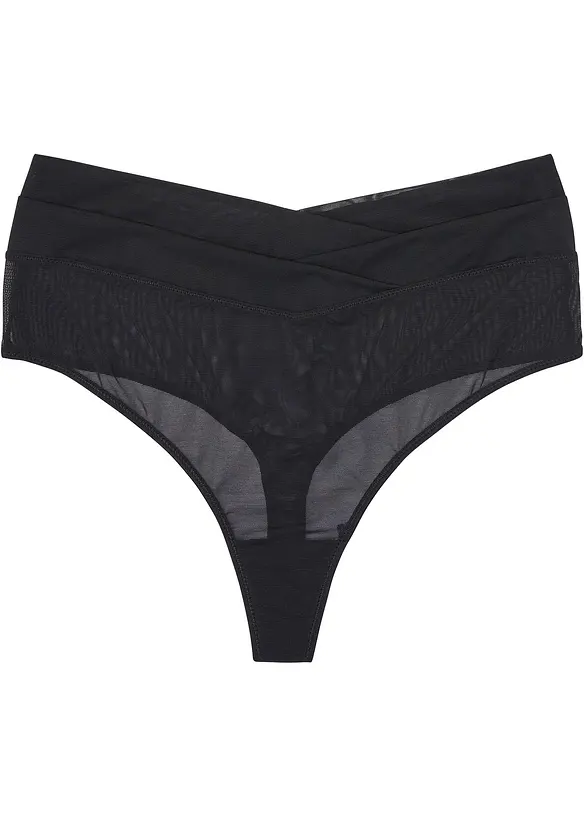High Waist String in schwarz von vorne - bonprix