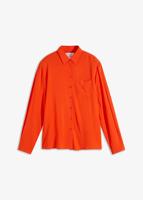 Hemdbluse mit aufgesetzter Brusttasche in orange von vorne - bpc bonprix collection