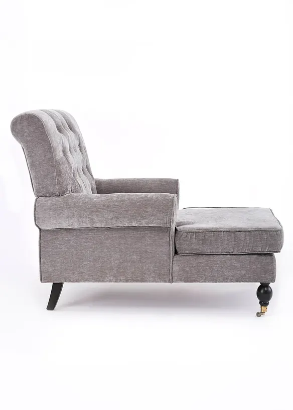 Sessel mit Fußteil in grau von der Seite - bonprix