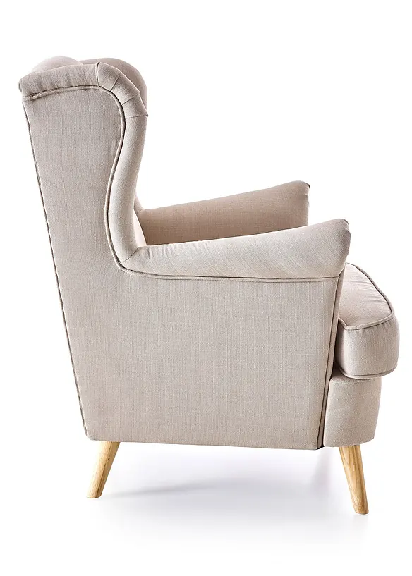 Ohrensessel in beige von der Seite - bonprix