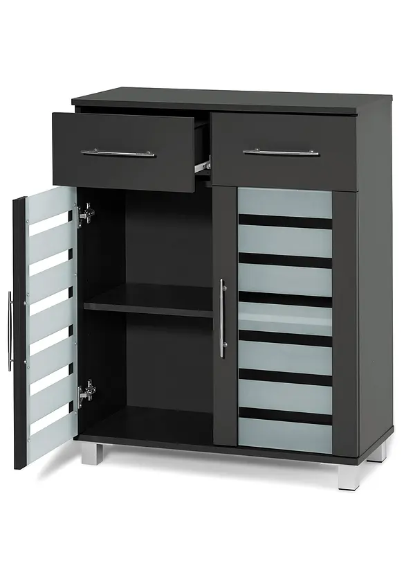 Badezimmer Schrank in grau geöffnet - bonprix