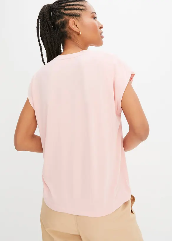 Oversized-T-Shirt aus softer Viskose in rosa von hinten (im Anschnitt) - bonprix Oversized-T-Shirt aus softer Viskose in rosa von hinten (im Anschnitt) - bonprix
