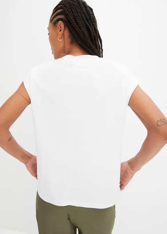 Oversized-T-Shirt aus softer Viskose in weiß von hinten (im Anschnitt) - bonprix Oversized-T-Shirt aus softer Viskose in weiß von hinten (im Anschnitt) - bonprix