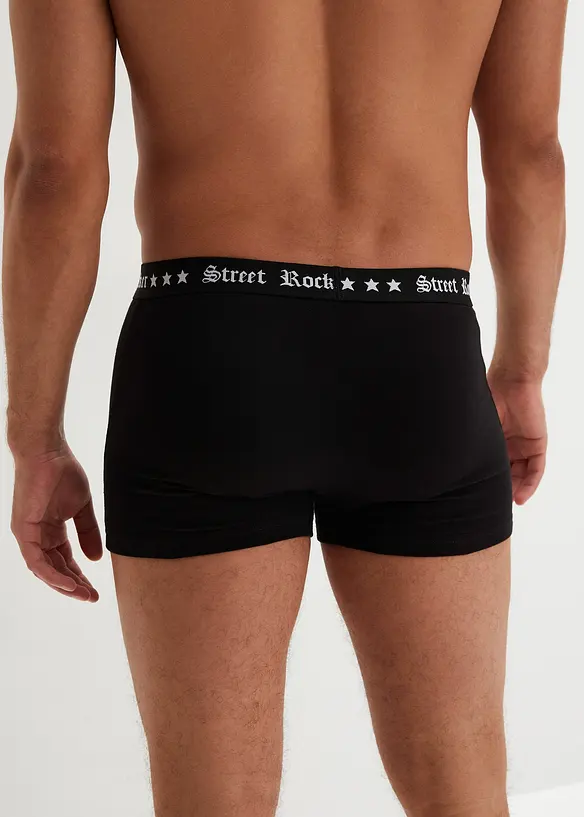 Boxershorts eng mit Baumwolle (3er Pack) in schwarz von hinten - bonprix