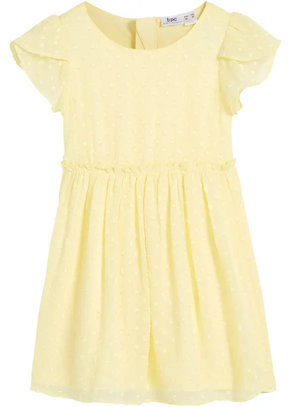 Festliches Mädchen Kleid in gelb von vorne - bonprix