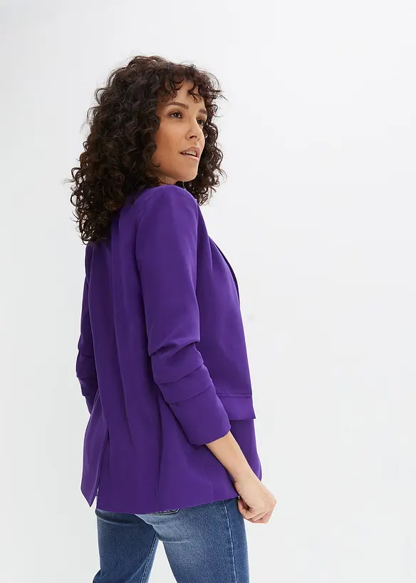 Blazer mit Raffung in lila von hinten (im Anschnitt) - bonprix
