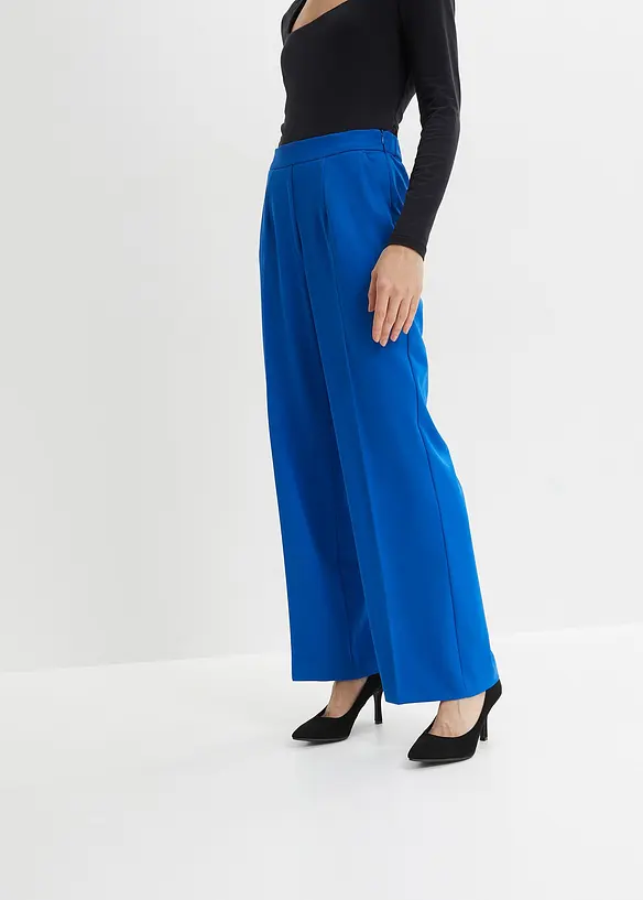 Marlenehose in Loose Fit in blau von vorne - bonprix
