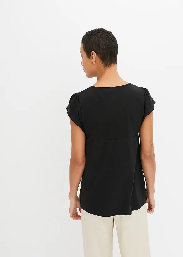 Shirt in Viskose-Baumwoll-Mix in schwarz von hinten (im Anschnitt) - bonprix Shirt in Viskose-Baumwoll-Mix in schwarz von hinten (im Anschnitt) - bonprix
