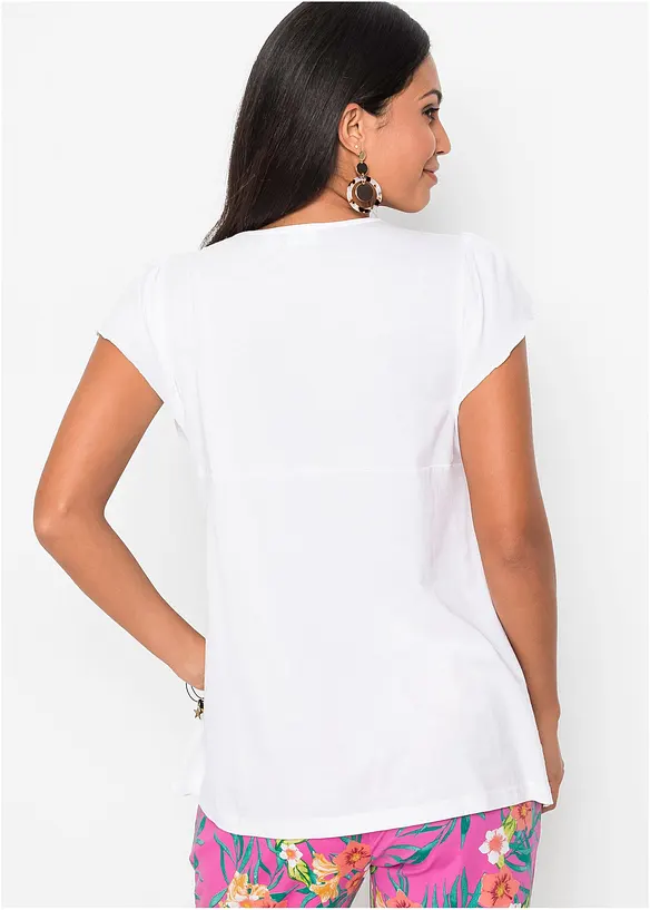 Shirt in Viskose-Baumwoll-Mix in weiß von hinten (im Anschnitt) - bonprix Shirt in Viskose-Baumwoll-Mix in weiß von hinten (im Anschnitt) - bonprix