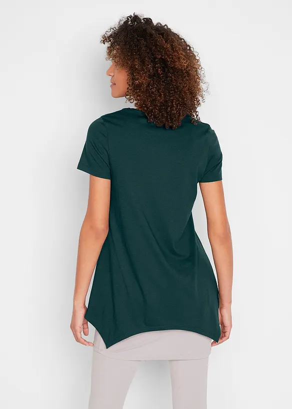 T-Shirt, kurzarm in petrol von hinten (im Anschnitt) - bonprix