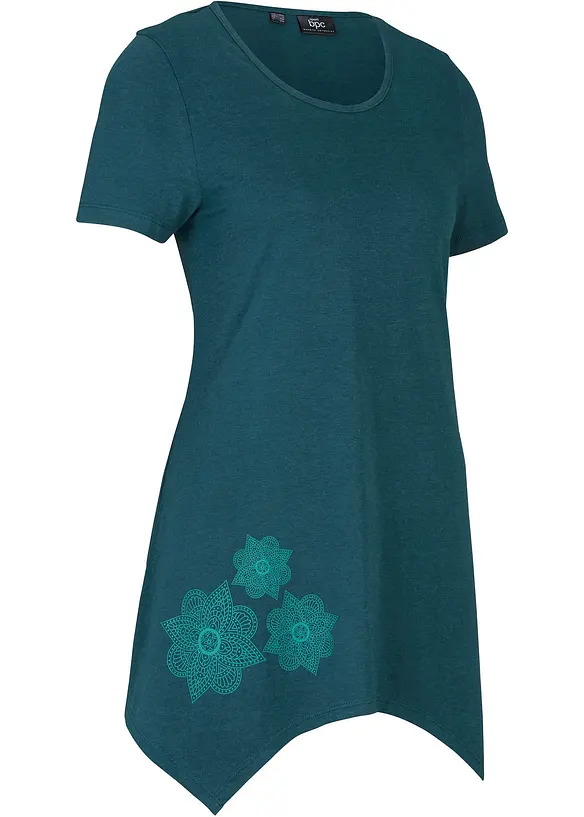 T-Shirt, kurzarm in petrol von der Seite - bonprix