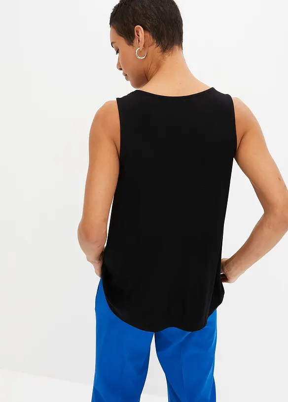 Top mit Zipper in schwarz von hinten (im Anschnitt) - bonprix