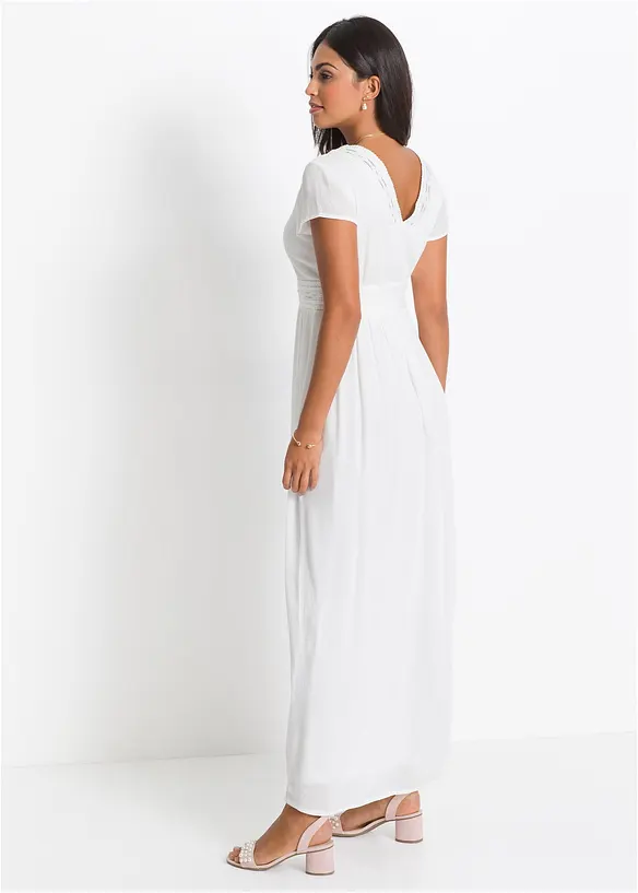 Maxikleid aus fließender Viskose in weiß von hinten (Totalaufnahme) - bonprix Maxikleid aus fließender Viskose in weiß von hinten (Totalaufnahme) - bonprix