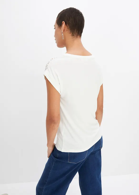 Shirt aus softem Viskose-Mix in weiß von hinten (im Anschnitt) - bonprix Shirt aus softem Viskose-Mix in weiß von hinten (im Anschnitt) - bonprix