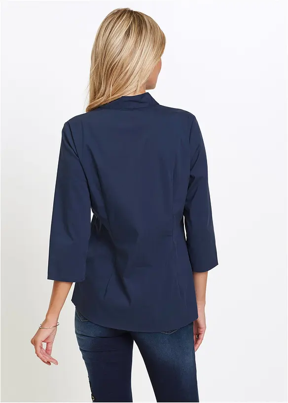 Bluse mit Stehkragen in blau von hinten (im Anschnitt) - bonprix