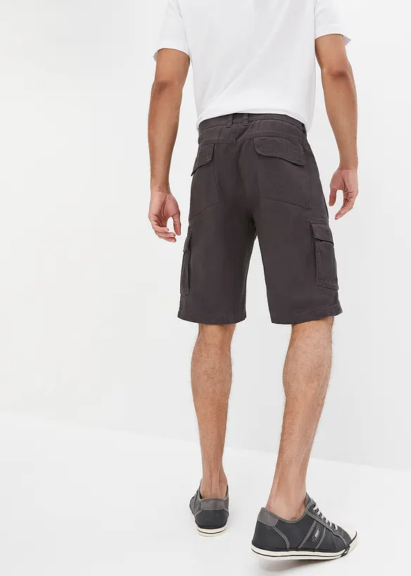 Cargo-Bermuda, Loose Fit in grau von hinten - bonprix
