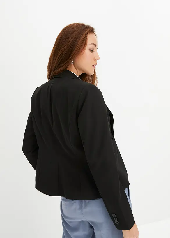 Kurzblazer mit Pattentaschen in schwarz von hinten (im Anschnitt) - bonprix