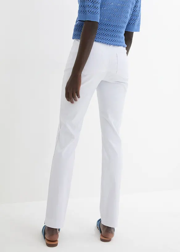 Bengalin-Hose aus Viskose-Mix in weiß von hinten - bonprix