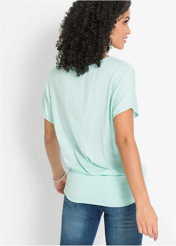 Shirt aus softem Viskose-Mix in grün von hinten (im Anschnitt) - bonprix