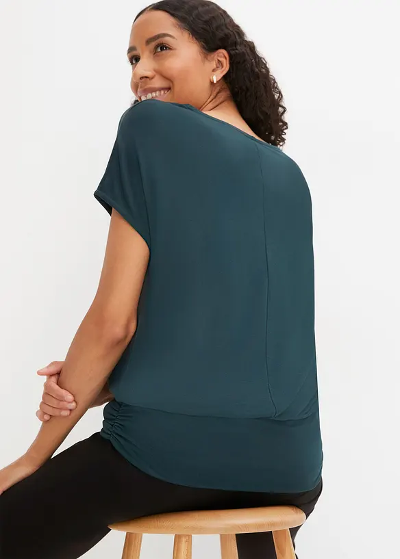 Shirt aus softem Viskose-Mix in grün von hinten (im Anschnitt) - bonprix