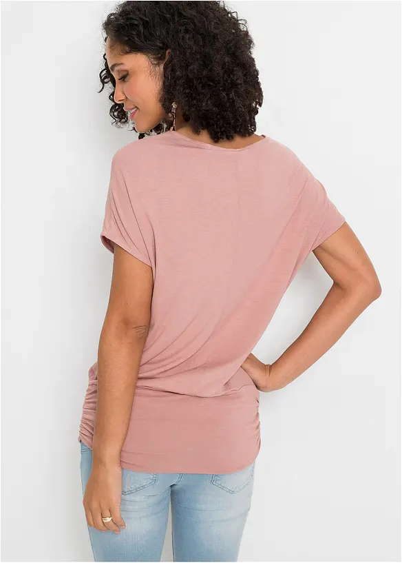 Shirt aus softem Viskose-Mix in rosa von hinten (im Anschnitt) - bonprix