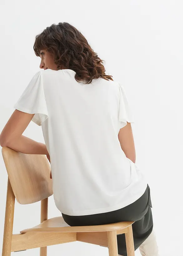 Shirt mit Knopfleiste in weiß von hinten (im Anschnitt) - bonprix Shirt mit Knopfleiste in weiß von hinten (im Anschnitt) - bonprix