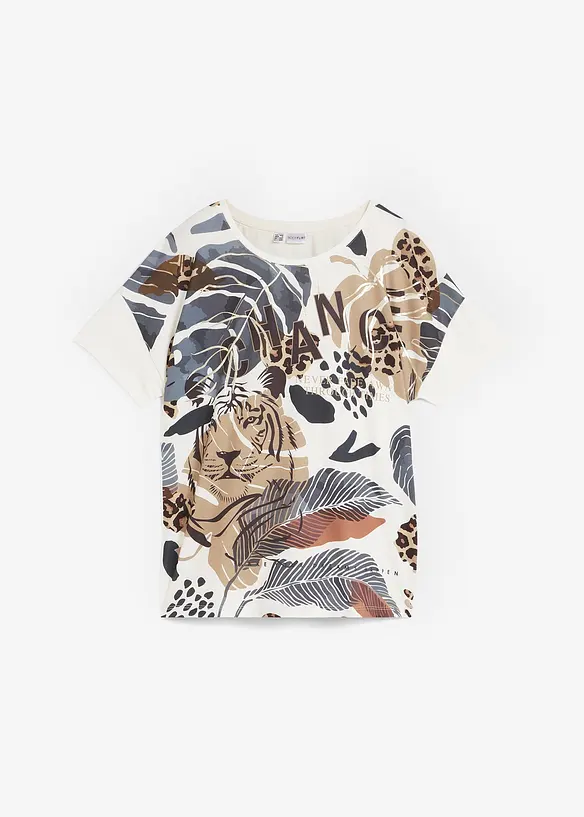 Shirt mit Foilprint in weiß von vorne - bonprix