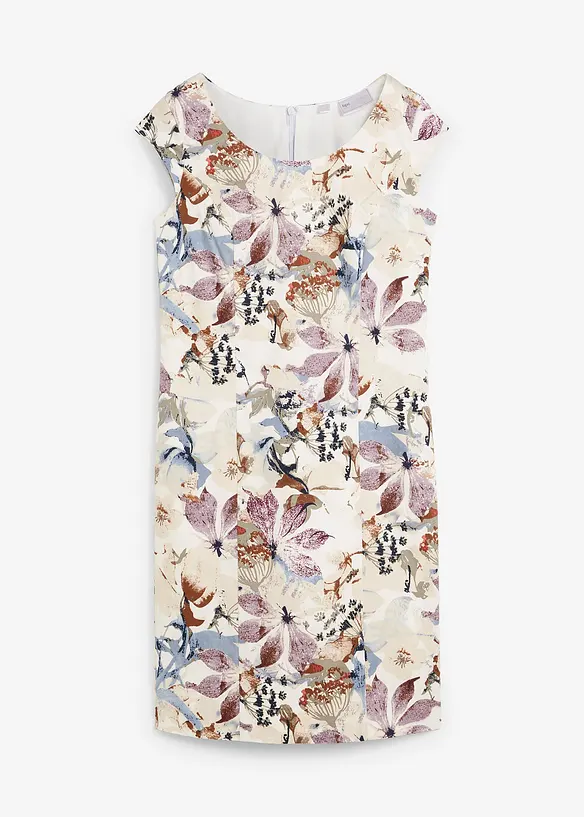 Etuikleid aus Baumwollsatin in beige von vorne - bonprix Etuikleid aus Baumwollsatin in beige von vorne - bonprix