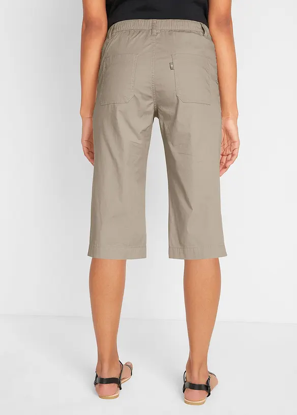 Long-Bermuda aus Baumwoll-Mix in beige von hinten - bonprix
