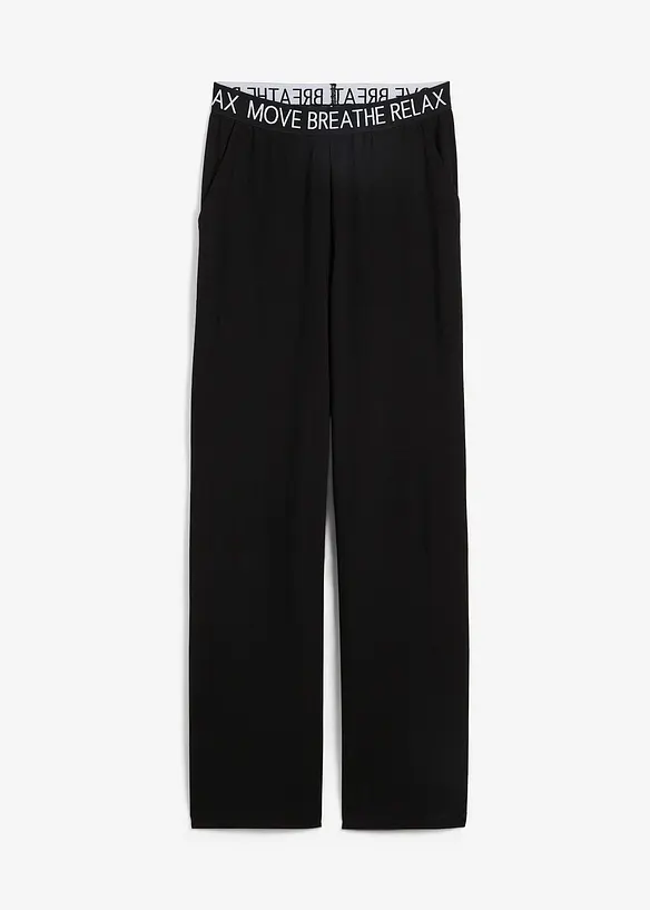 Sporthose mit Elastikbund in schwarz von vorne - bonprix