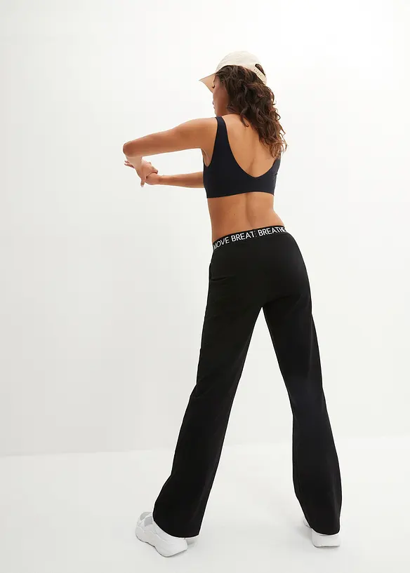 Sporthose mit Elastikbund in schwarz von hinten - bonprix