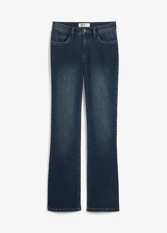 Bootcut Jeans Mid Waist, Stretch in blau von vorne - John Baner JEANSWEAR