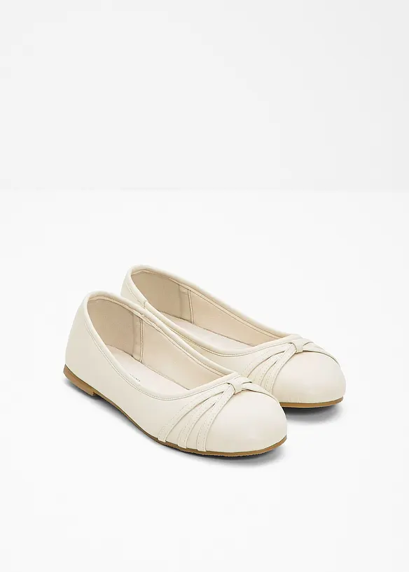 Komfort-Ballerinas in bequemer Weite in beige von vorne - bonprix