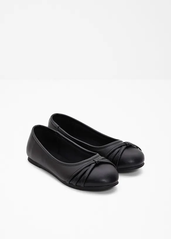 Komfort-Ballerinas in bequemer Weite in schwarz von vorne - bonprix