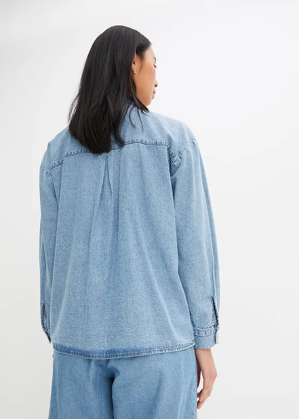 Jeanshemd, Oversized in blau von hinten (im Anschnitt) - bonprix