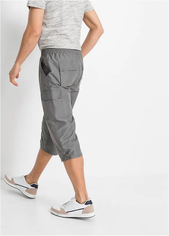 3/4-Hose aus Mikrofaser in Regular Fit in grau von hinten - bonprix