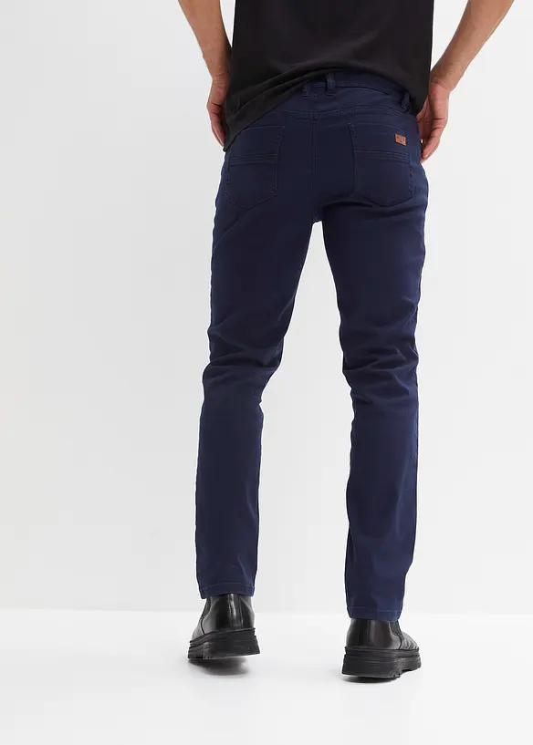 Regular-Fit Stretch-Hose, Straight in blau von hinten - bonprix